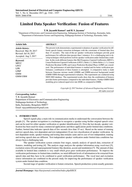 Limited Data Speaker Veriﬁcation: Fusion of Features