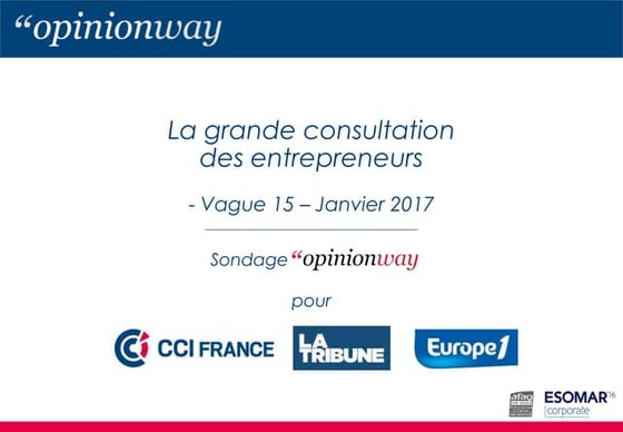 Grande Consultation des entrepreneurs - vague 15 - janvier 2017