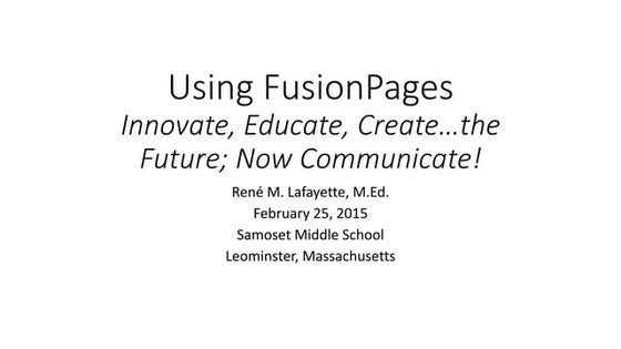 Using fusion pages