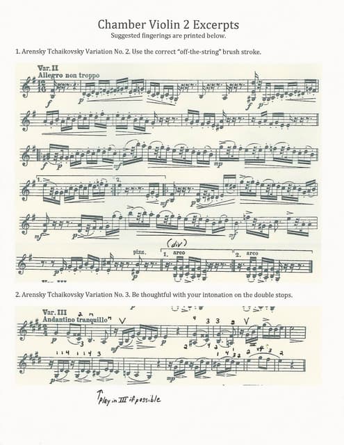 Violin 2 chamber