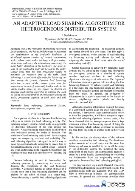 An Adaptive Load Sharing Algorithm for Heterogeneous Distributed System