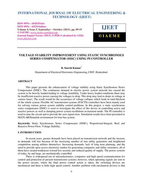 Voltage stability improvement using static synchronous series compensator sss