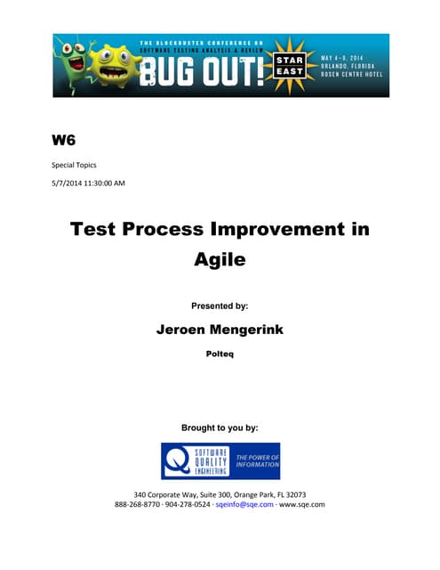 Test Process Improvement in Agile