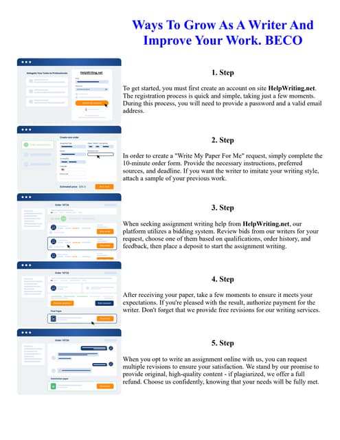 Ways To Grow As A Writer And Improve Your Work. BECO