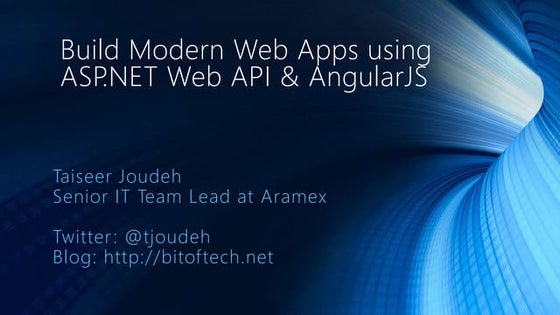 Build Modern Web Apps Using ASP.NET Web API and AngularJS