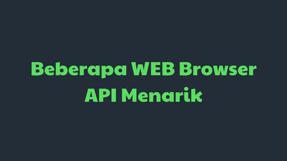 Beberapa Web API Menarik
