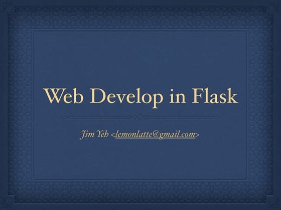 Web develop in flask