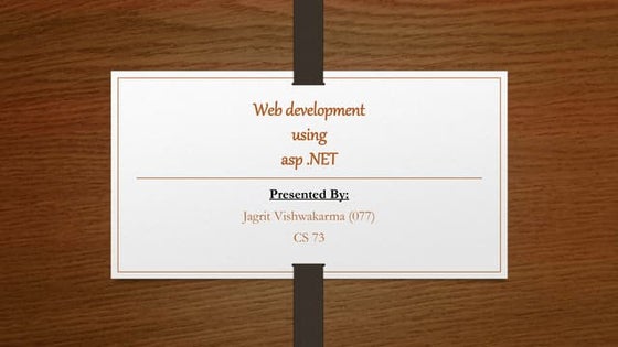 Web development using asp.net