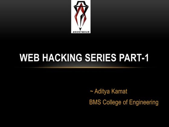 Web Hacking Series Part 1