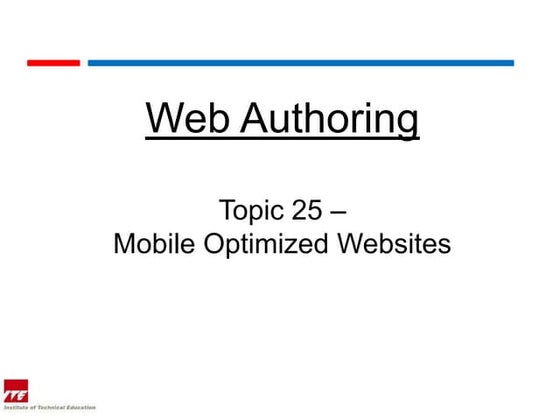 Web topic 25  mobile optimized website