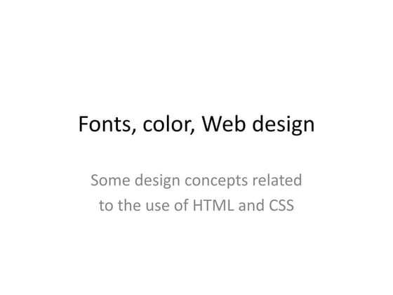 Design Concepts and Web Design