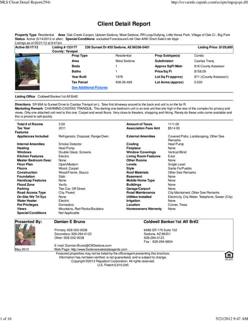 Weekly Sedona Real Estate Transaction Report