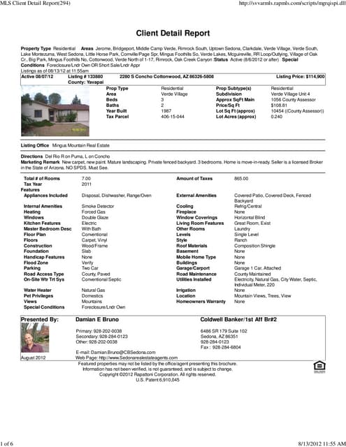 Weekly Sedona Verde Valley Foreclosure Short Sale Transaction Report