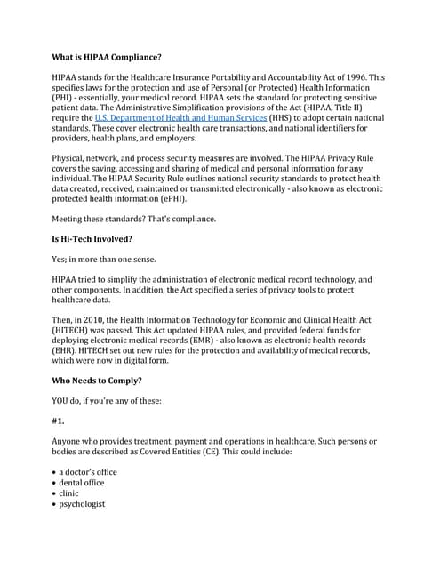 What is HIPAA Compliance?