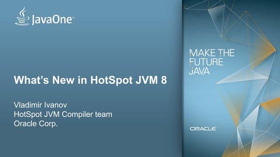 "What's New in HotSpot JVM 8" @ JPoint 2014, Moscow, Russia 