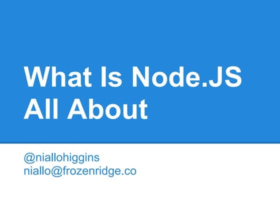 What's node.js all about
