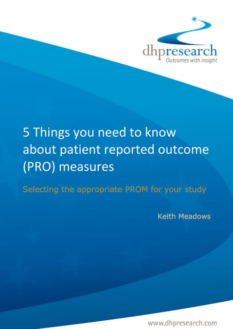 White paper   5 things you need to know about patient reported outcome (pro) ...