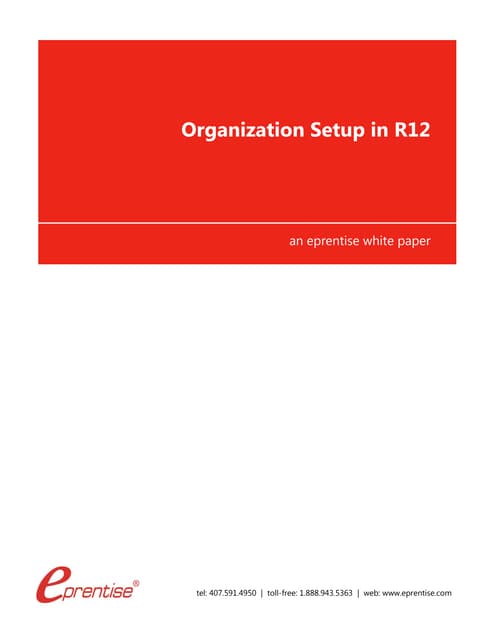 Organization Setup in R12