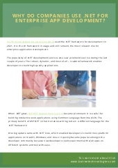 Why do Companies Use .Net for Enterprise App Development?