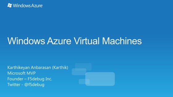 Windows Azure Virtual Machines