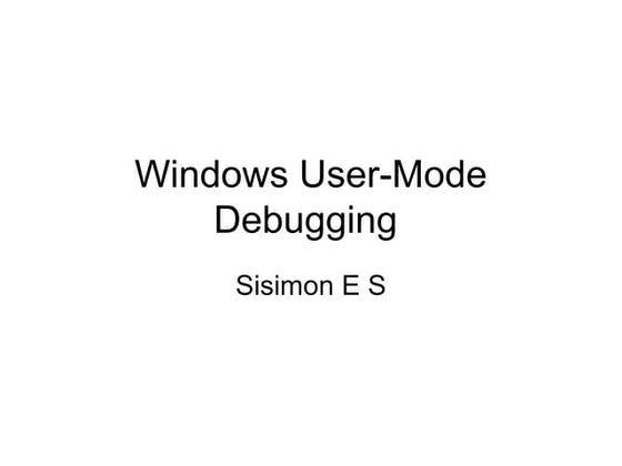 Windows debugging   sisimon
