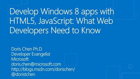 What Web Developers Need to Know to Develop Windows 8 Apps