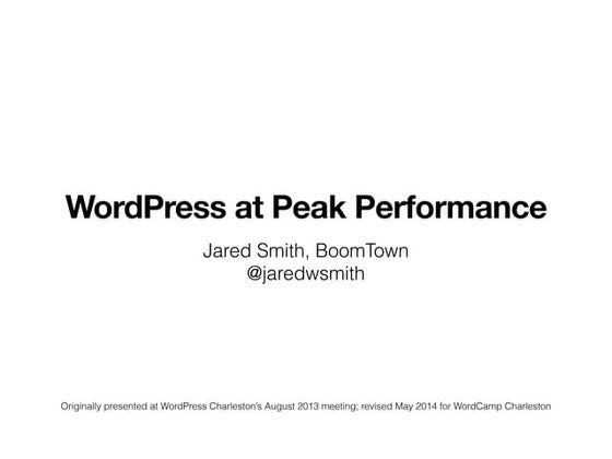 WordPress at Peak Performance (Radio Edit)