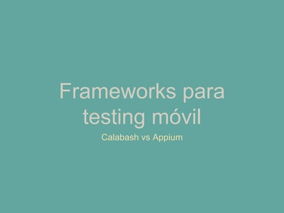 Workshop calabash appium