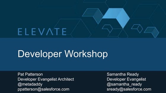 Salesforce1 Platform ELEVATE LA workshop Dec 18, 2013