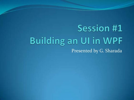 WPF - An introduction