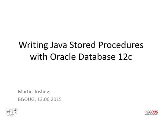 Writing Java Stored Procedures in Oracle 12c
