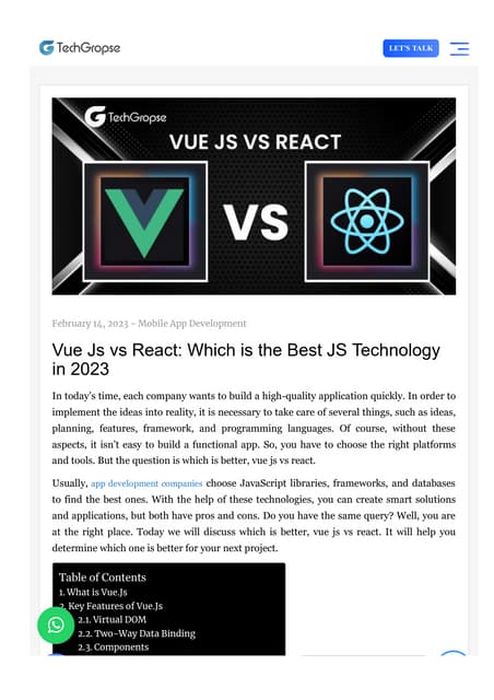 Vue Js vs React: Which is the Best JS Technology in 2023