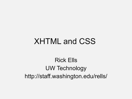 XHTML and CSS 