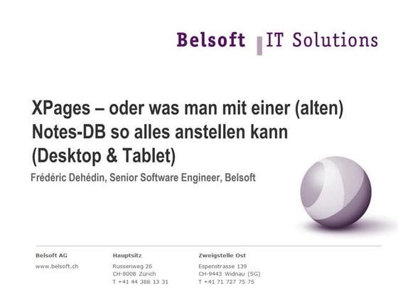 Xpages - oder was man mit einer alten Notes-DB so alles anstellen kann
