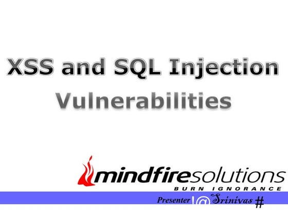 XSS And SQL Injection Vulnerabilities