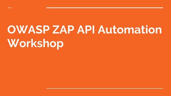 OWASP ZAP API Automation