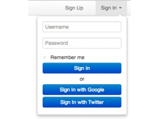 Admin Nav Bar with Popup Sign in