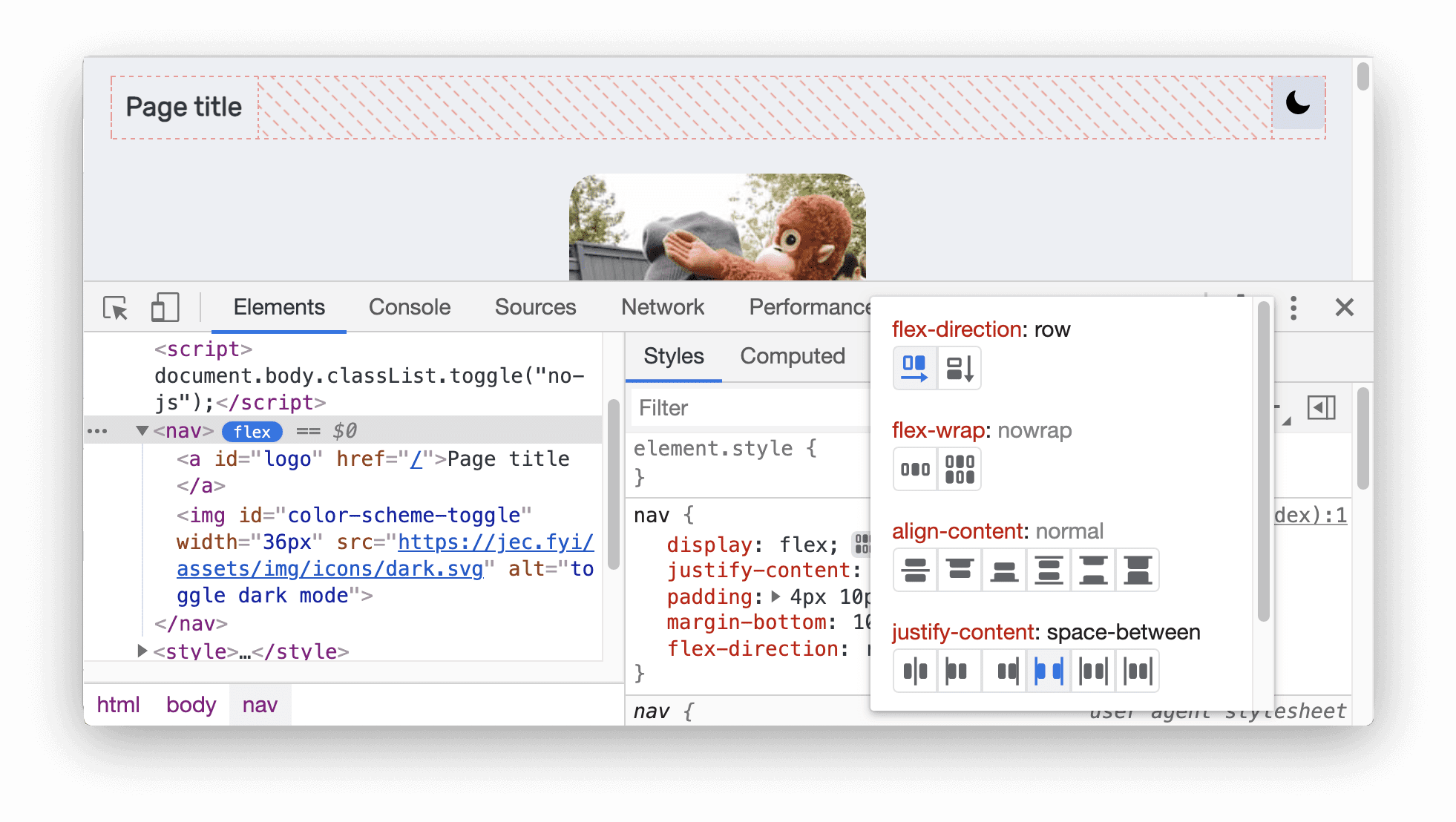 Strumenti di debug di flexbox CSS