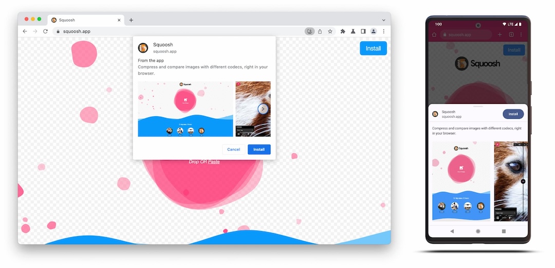 Screenshot UI Penginstalan yang Lebih Kaya di desktop dan perangkat seluler.
