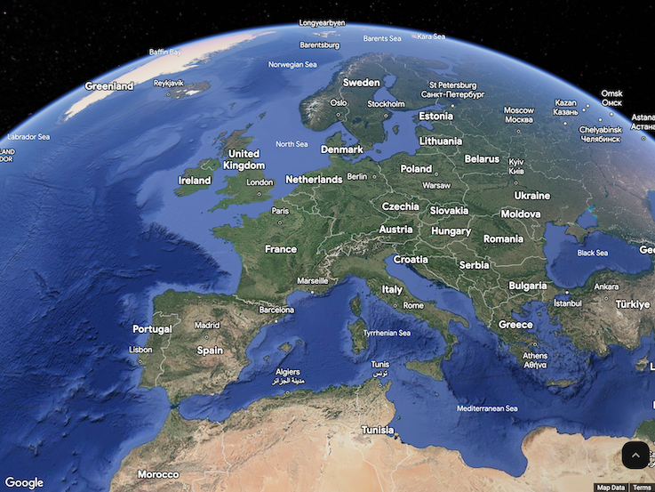 &quot;Le globe centré sur l&#39;Europe.