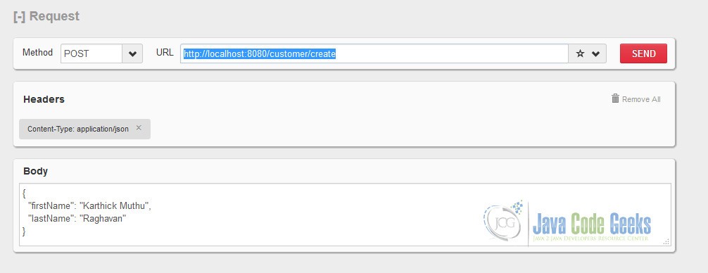 RESTClient - Create Request with POST - Request
