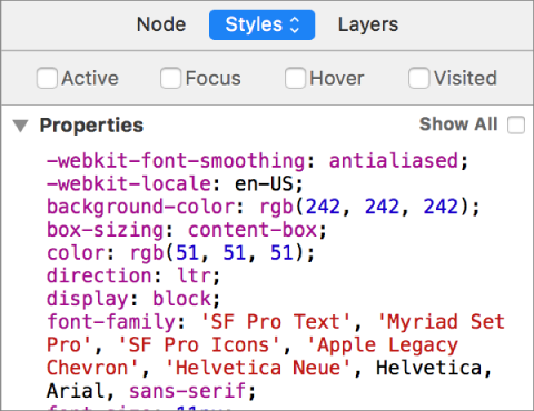 The screenshot shows the pseudostate checkboxes.