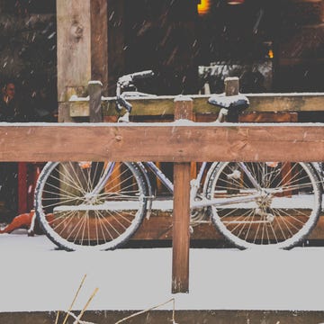 Bicycle In Snowy Weather bicycle in snowy weather