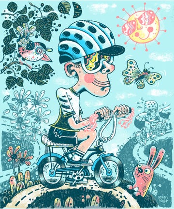 happy cyclist