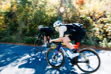 descending on a bike fast