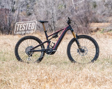 Electric mountain bike on grass