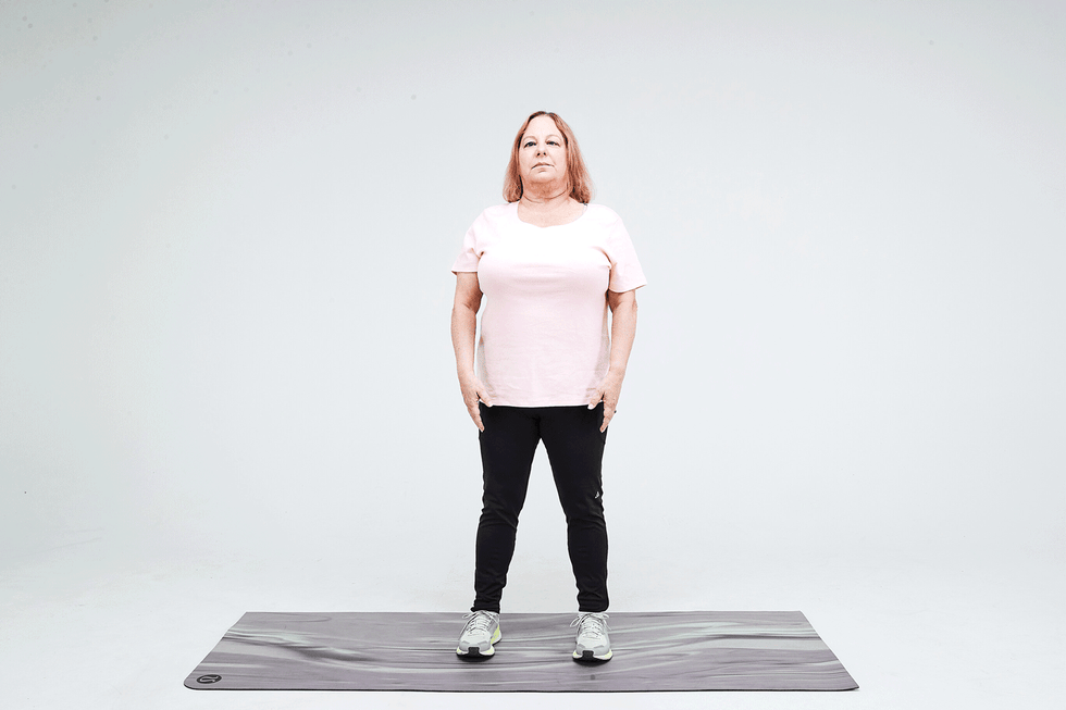 warm up exercises for senior standing side lean stretch