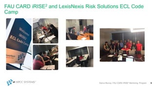 FAU CARD iRISE2 and LexisNexis Risk Solutions ECL Code
Camp
Darius Murray: FAU CARD iRISE2 Mentoring Program 6
 