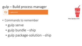 gulp – Build process manager
http://gulpjs.com/
 