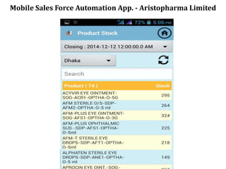 Mobile Sales Force Automation App. - Aristopharma Limited
 